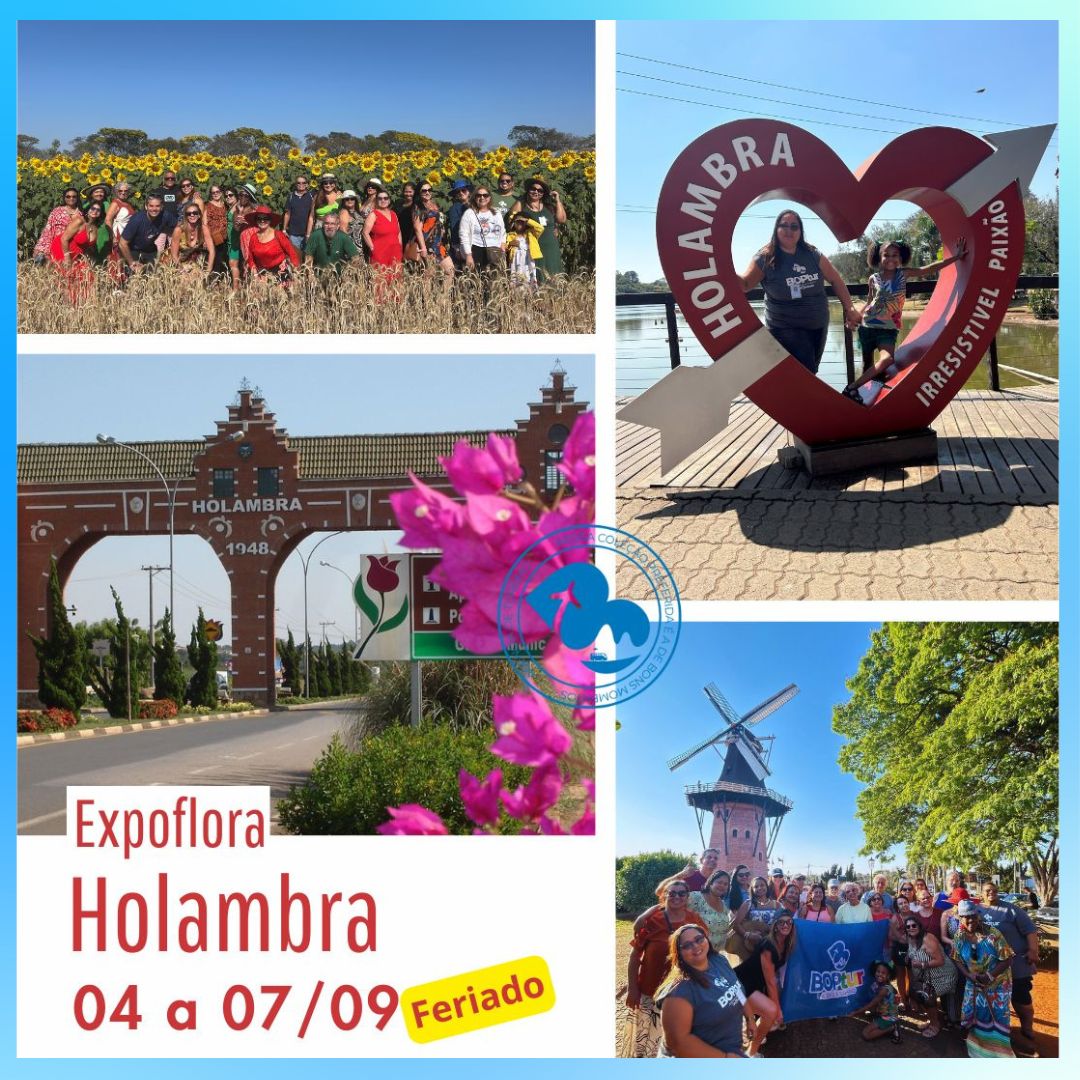 Expoflora - Holambra 2026- SP de 04 a 07 setembro 2026 - Excursão - Sinal 30% para garantir a vaga - Pacote duplo