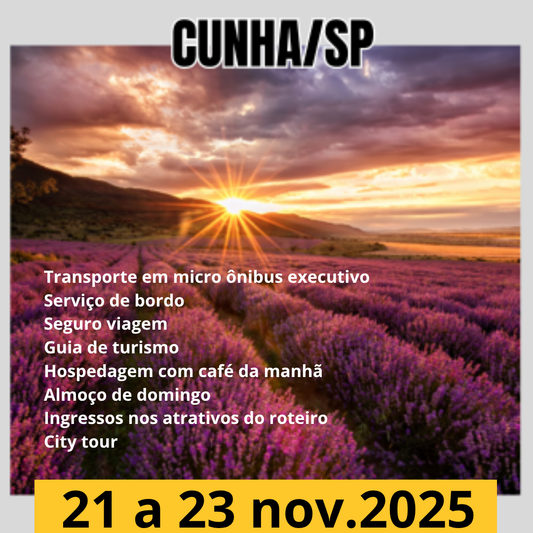 Cunha - SP, 21 a 23 de novembro 2025 - Excursão