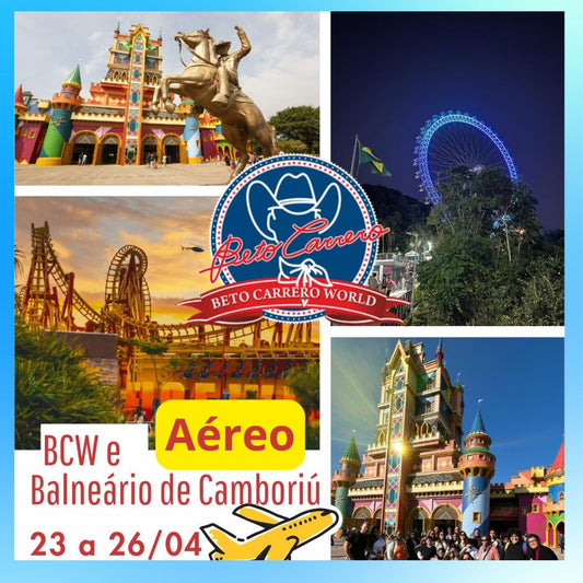 Beto Carrero World 23 a 25 de abril 2026 - Excursão Aérea.